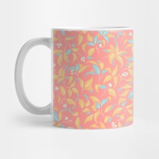 The wall of orange buds and blossoms in pink Mug